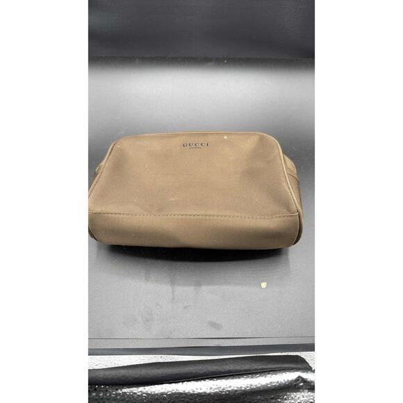 GUCCI Perfume Cosmetic Pouch Brown Toiletry Bag Makeup Case Authentic 26 - Picture 1 of 5